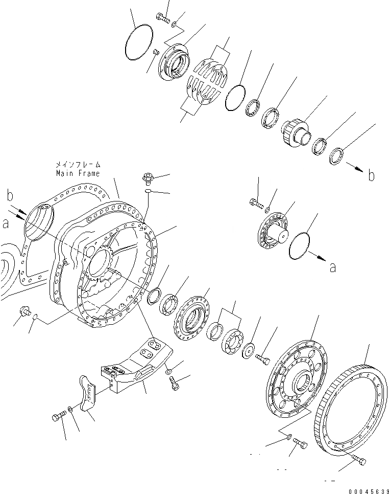 Схема запчастей Komatsu D375A-5 - КОНЕЧНАЯ ПЕРЕДАЧА (ЛЕВ.) (КОРПУС КОНЕЧН. ПЕРЕДАЧИ) (8 РОЛИК) (ДЛЯ ПОЛН. ЗАЩИТА КАТКОВ) СИЛОВАЯ ПЕРЕДАЧА И КОНЕЧНАЯ ПЕРЕДАЧА