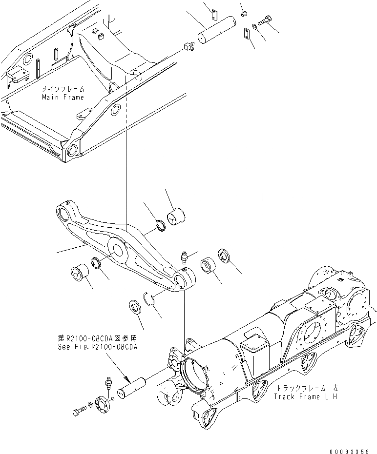 Схема запчастей Komatsu D375A-5 - БАЛКА БАЛАНСИРА И ПОВОРОТН. ШКВОРЕНЬ (БАЛКА БАЛАНСИРА)(№-) ОСНОВН. РАМА И КОМПОНЕНТЫ