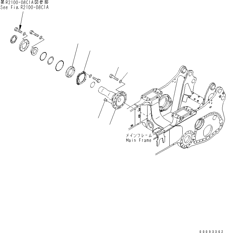 Схема запчастей Komatsu D375A-5 - БАЛКА БАЛАНСИРА И ПОВОРОТН. ШКВОРЕНЬ (ПОВОРОТН. ШКВОРЕНЬ) (С НАКЛОН.)(№-) ОСНОВН. РАМА И КОМПОНЕНТЫ
