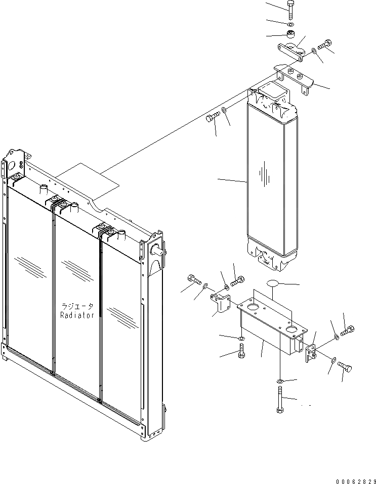 Схема запчастей Komatsu D375A-5 - ЗАЩИТА РАДИАТОРА (ПОСЛЕОХЛАДИТЕЛЬ И КРЕПЛЕНИЕ) ЧАСТИ КОРПУСА