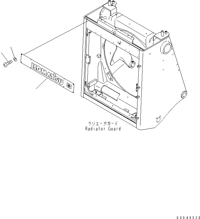 Схема запчастей Komatsu D375A-5 - ЗАЩИТА РАДИАТОРА (ПЛАСТИНА) ЧАСТИ КОРПУСА