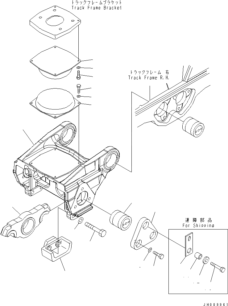 Схема запчастей Komatsu D375A-5 - ГУСЕНИЧНАЯ РАМА (ПРАВ.) (2 ТЕЛЕЖКА) (МОРОЗОУСТОЙЧИВ. СПЕЦ-Я СПЕЦ-Я.) (7 РОЛИК) ХОДОВАЯ
