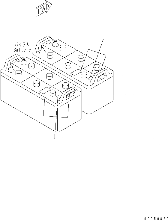 Схема запчастей Komatsu D375A-5 - МАРКИРОВКА (АККУМУЛЯТОР) (АНГЛ.) МАРКИРОВКА