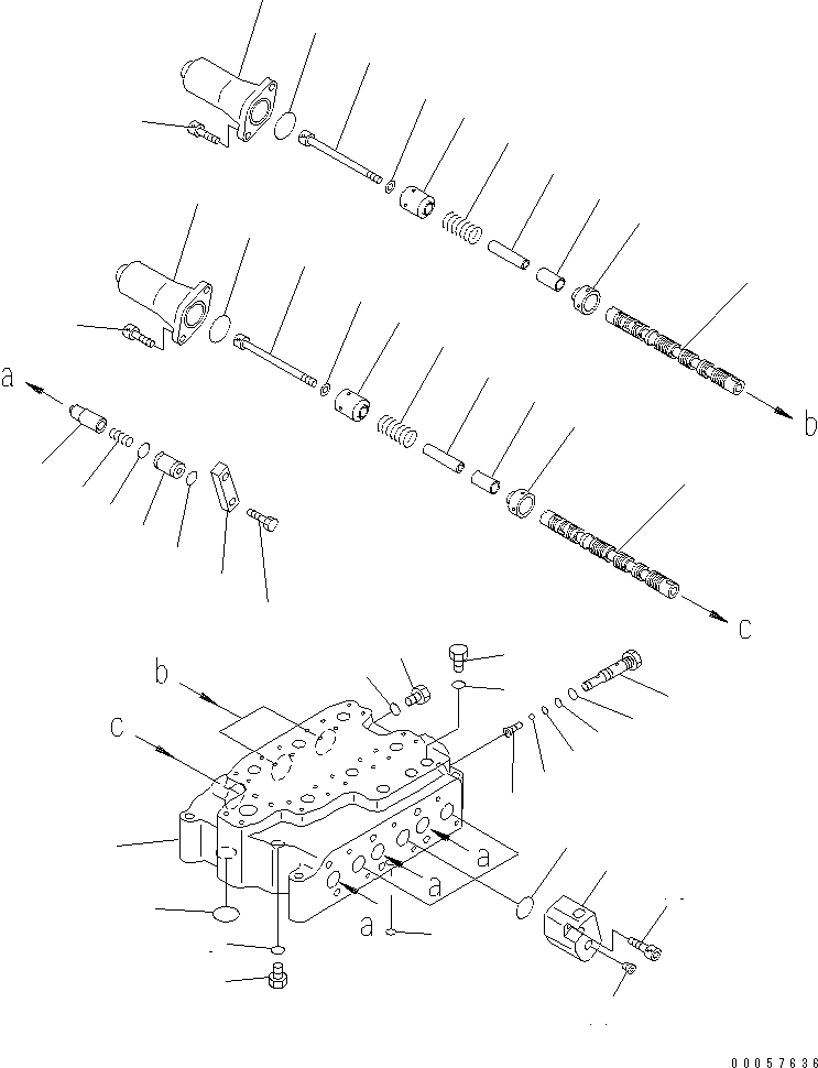 Схема запчастей Komatsu D375A-5 - УПРАВЛЯЮЩ. КЛАПАН (3-Х СЕКЦИОНН.) (/) (ДЛЯ РЫХЛИТЕЛЬ НИЗ.) ОСНОВН. КОМПОНЕНТЫ И РЕМКОМПЛЕКТЫ
