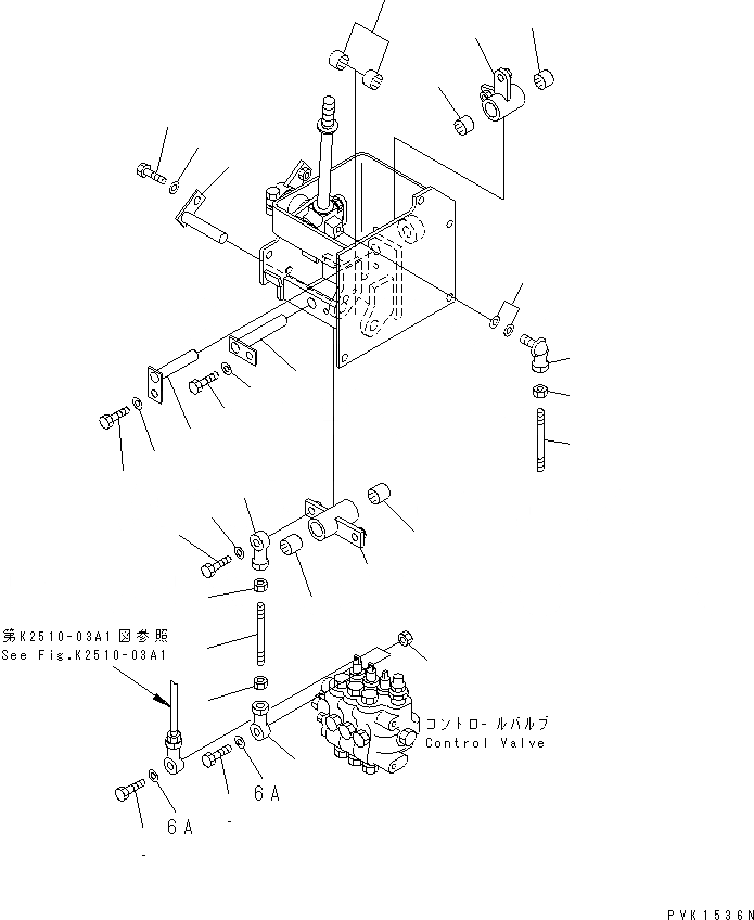 Схема запчастей Komatsu D37A-5 - РЫЧАГ УПРАВЛЕНИЯ РАБОЧИМ ОБОРУДОВАНИЕМ (/)(№7-) КАБИНА ОПЕРАТОРА И СИСТЕМА УПРАВЛЕНИЯ