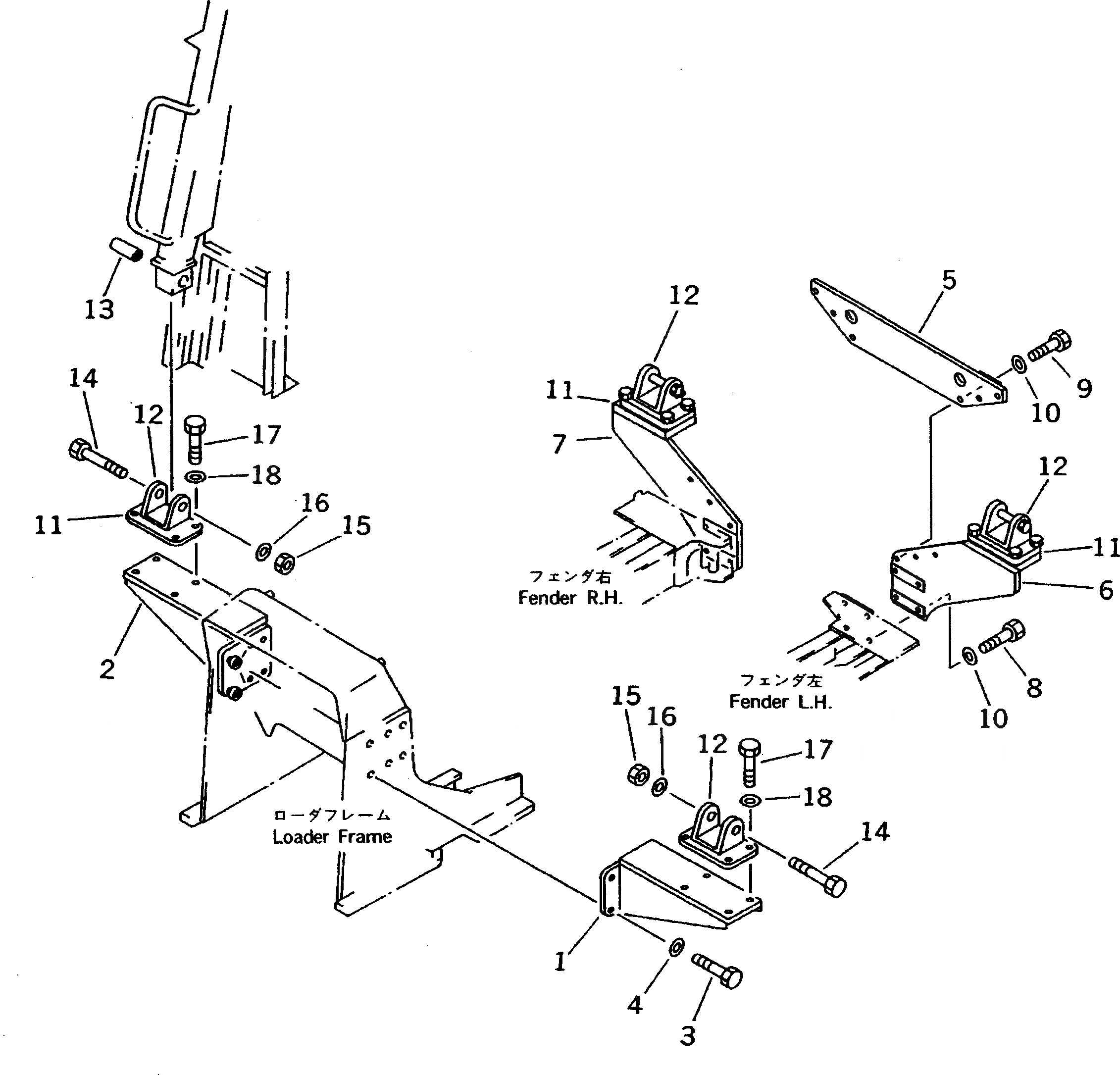 Схема запчастей Komatsu D37A-5 - ROPS КОРПУС ЧАСТИ КОРПУСА