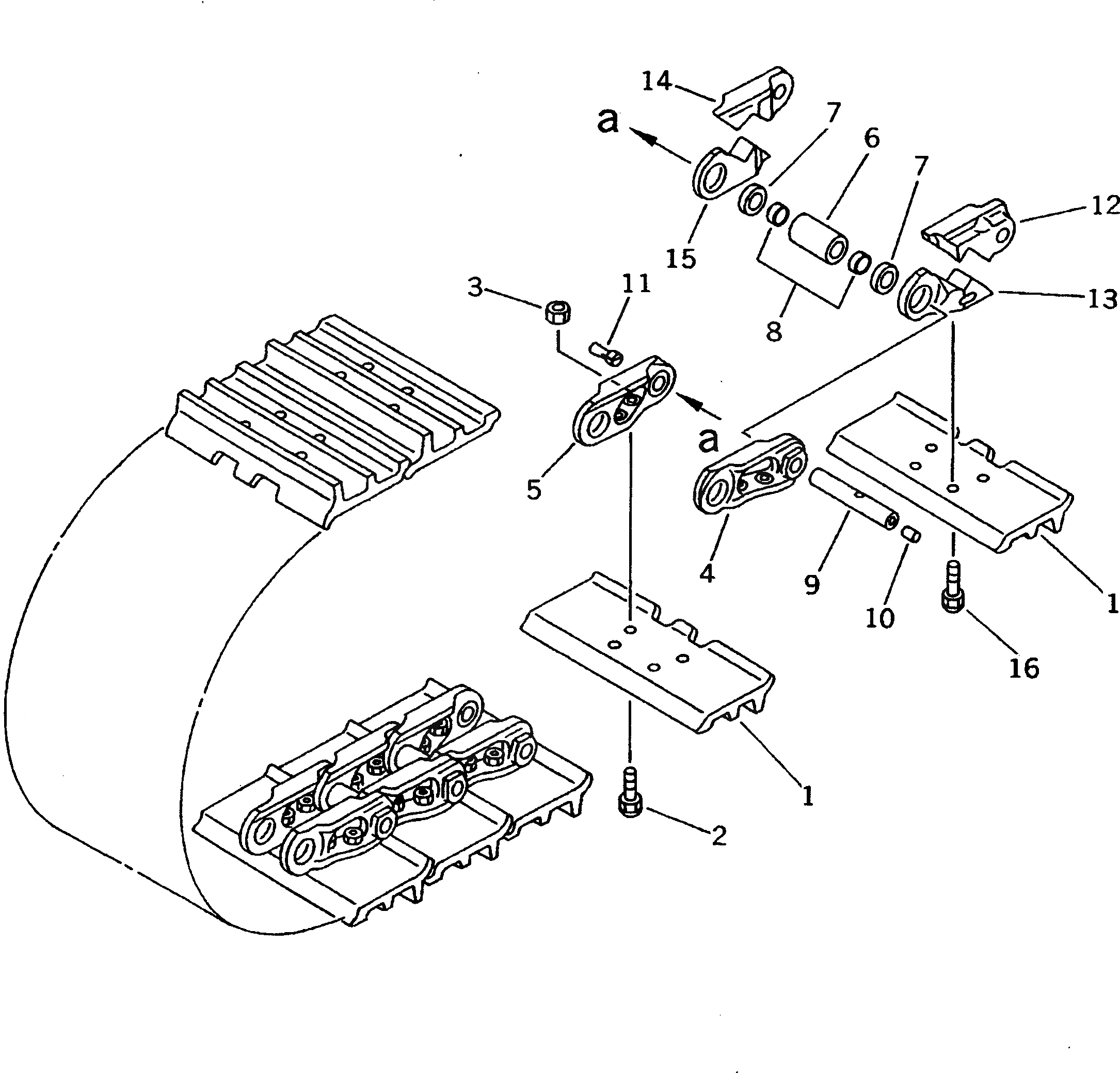 Схема запчастей Komatsu D37A-5 - ГУСЕНИЦЫ (СМАЗЫВ. ТИПА) (ПОЛУ-ДВОЙН. ГРУНТОЗАЦЕП)(№-9) ХОДОВАЯ