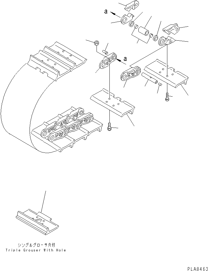 Схема запчастей Komatsu D37A-5 - ГУСЕНИЦЫ (СМАЗЫВ. ТИПА) ЧАСТИ BOOK