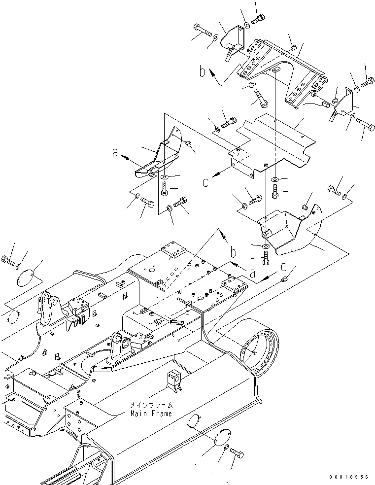 Схема запчастей Komatsu D37EX-21A-M - КРЫШКИ (ДЛЯ ПОВОРОТН. DRAWBER) ХОДОВАЯ