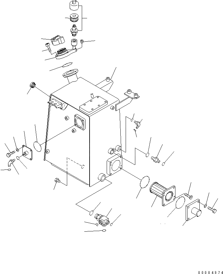 Схема запчастей Komatsu D37EX-21A - ГИДР. БАК. (ДЛЯ РЫХЛИТЕЛЬ И КАБИНА) ГИДРАВЛИКА