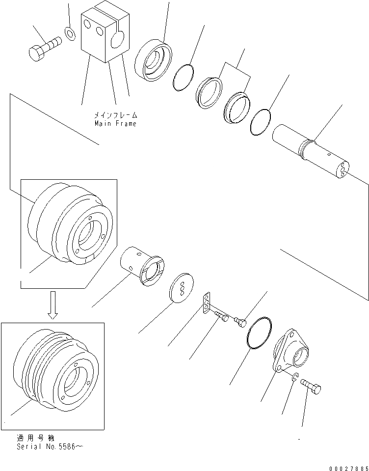 Схема запчастей Komatsu D37EX-21A - ПОДДЕРЖИВАЮЩИЙ КАТОК ХОДОВАЯ