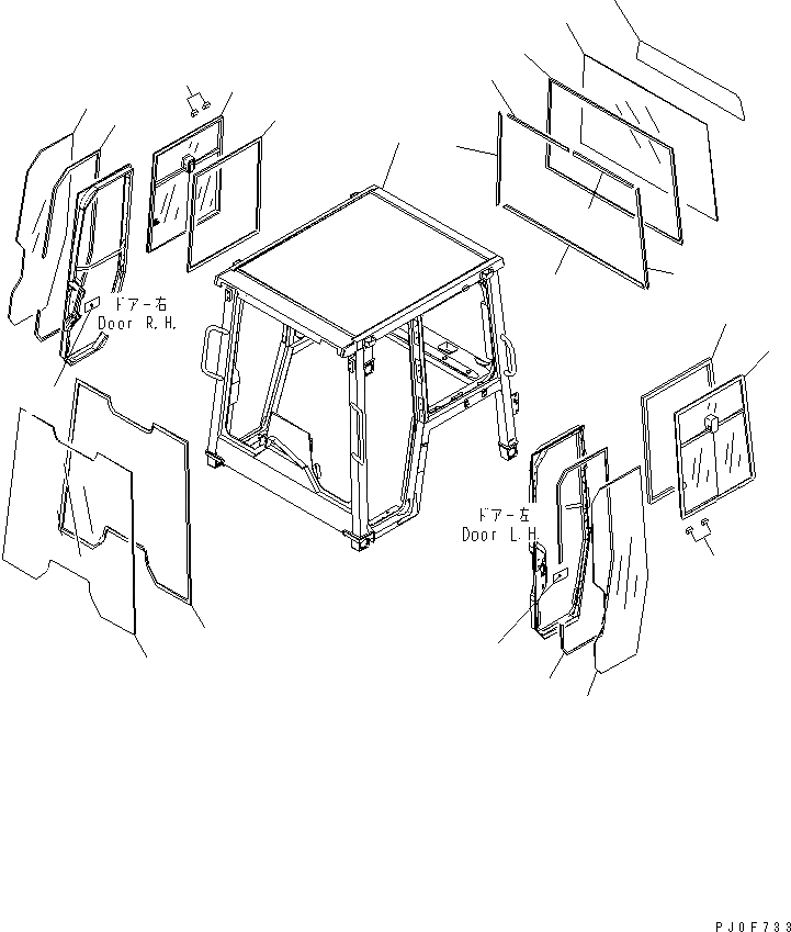 Схема запчастей Komatsu D37EX-21 - КАБИНА ROPS (КУЗОВ) (ДЛЯ США)(№-97) КАБИНА ОПЕРАТОРА И СИСТЕМА УПРАВЛЕНИЯ