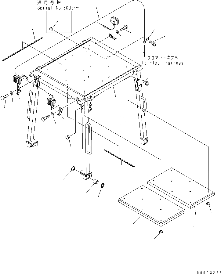 Схема запчастей Komatsu D37EX-21 - СИСТЕМА ROPS (ДЛЯ КРОМЕ ЯПОН.) КАБИНА ОПЕРАТОРА И СИСТЕМА УПРАВЛЕНИЯ