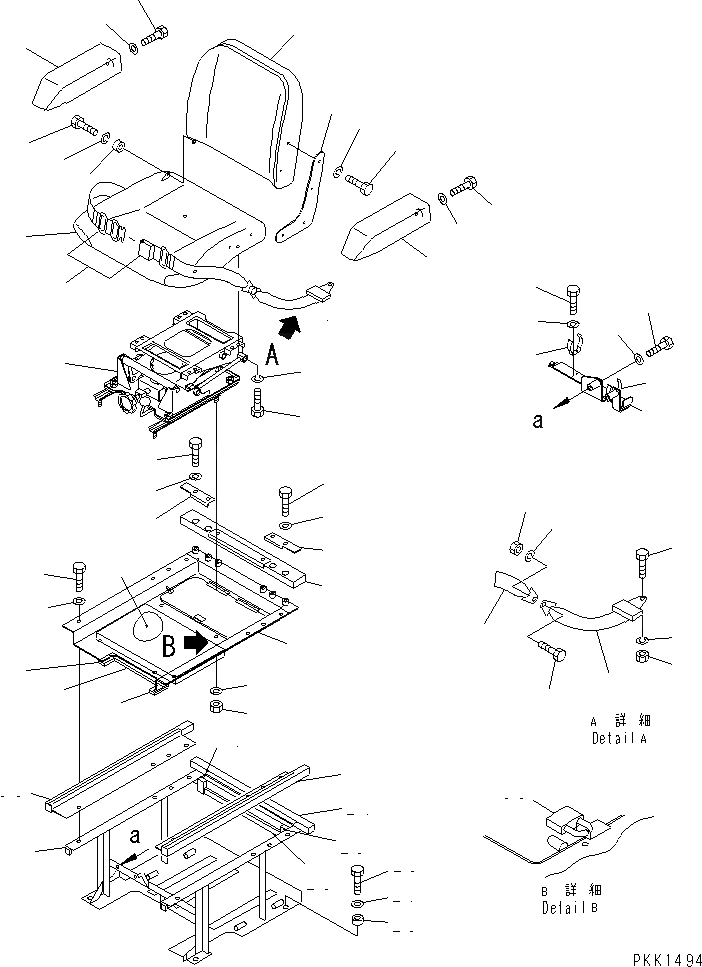 Схема запчастей Komatsu D37P-5A - СИДЕНЬЕ ОПЕРАТОРА (С МАСЛ. ДЕМПФЕР) (REGULATION OF EC INCLUSION)(№-) КАБИНА ОПЕРАТОРА И СИСТЕМА УПРАВЛЕНИЯ