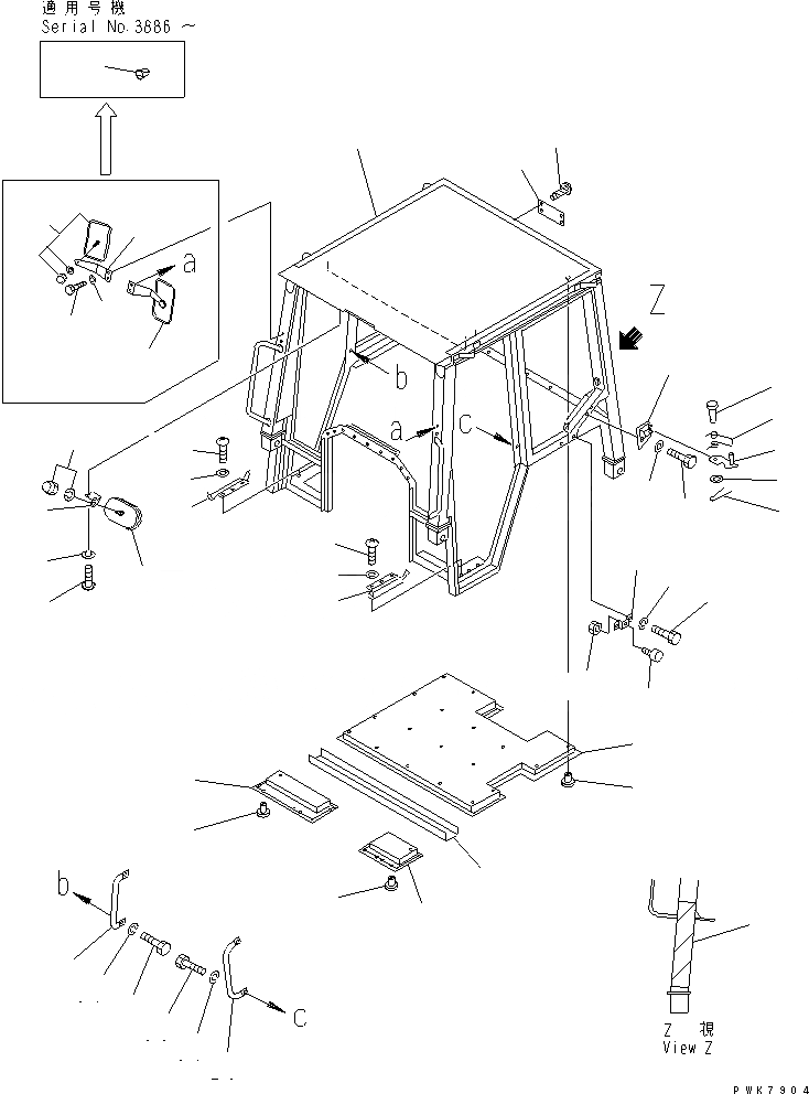 Схема запчастей Komatsu D37P-5A - КАБИНА ROPS (КУЗОВ) (/) (REGULATION OF ЕС DYNAMIC NOISE) КАБИНА ОПЕРАТОРА И СИСТЕМА УПРАВЛЕНИЯ