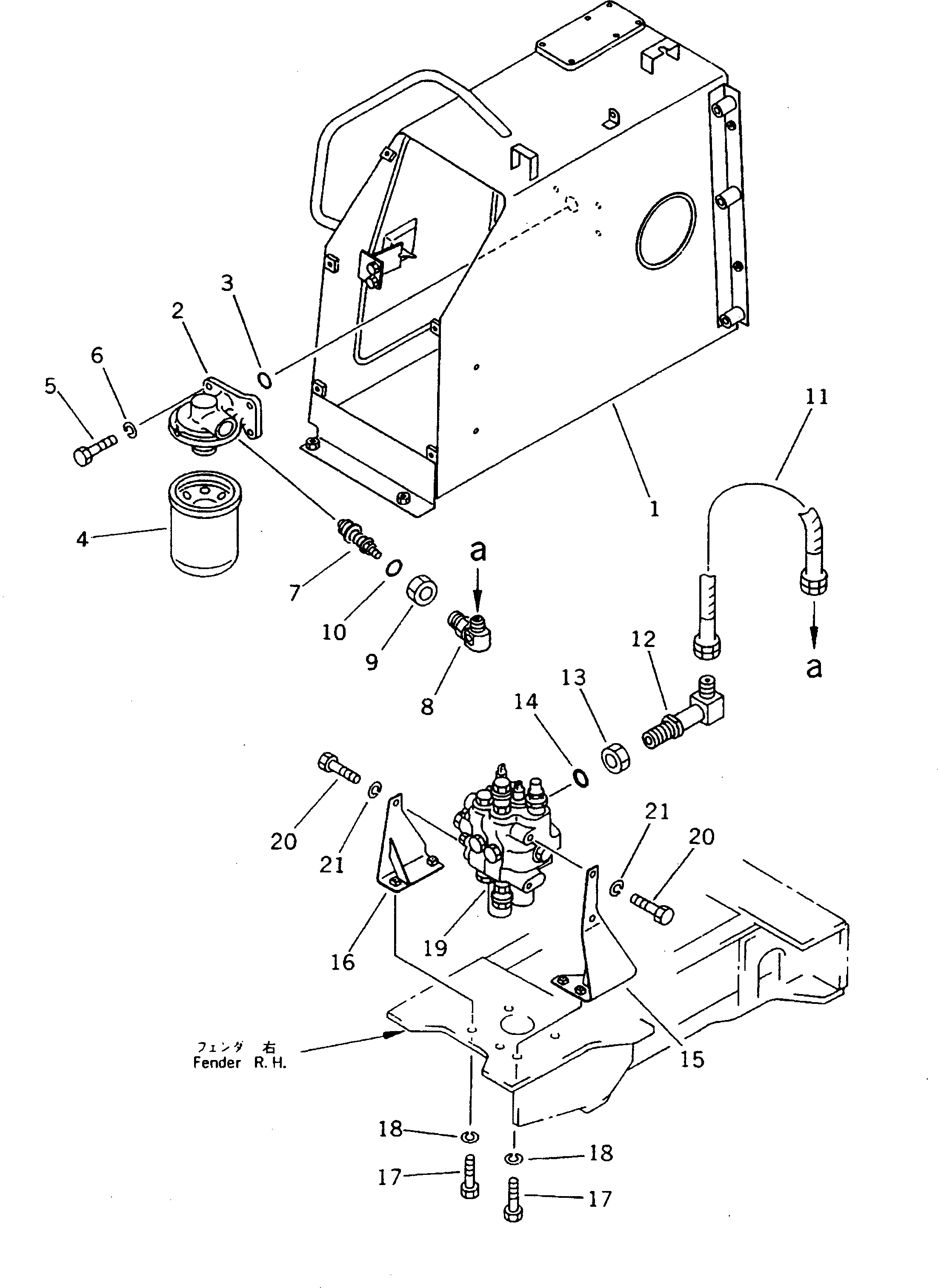 Схема запчастей Komatsu D37PG-5A - ГИДР. БАК. AND ФИЛЬТР.(№-) ГИДРАВЛИКА