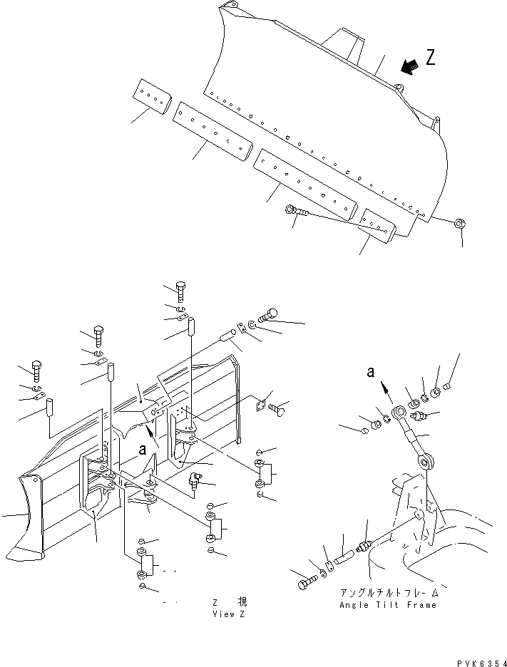 Схема запчастей Komatsu D37PG-5A - ANGLE НАКЛОН. ОТВАЛ РАБОЧЕЕ ОБОРУДОВАНИЕ