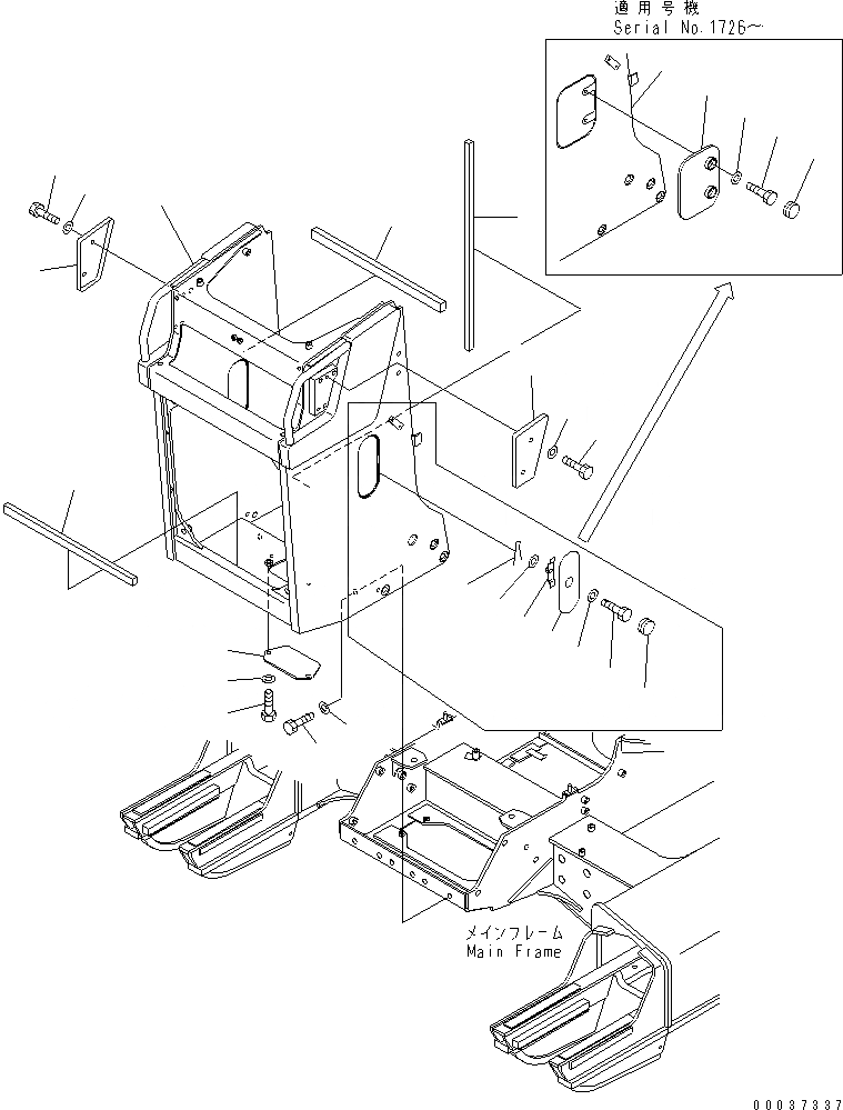 Схема запчастей Komatsu D39EX-21A - ЗАЩИТА РАДИАТОРА (РЕШЕТКА ЗАСЛОНКА) (ДЛЯ ROPS SWEEP) ЧАСТИ КОРПУСА