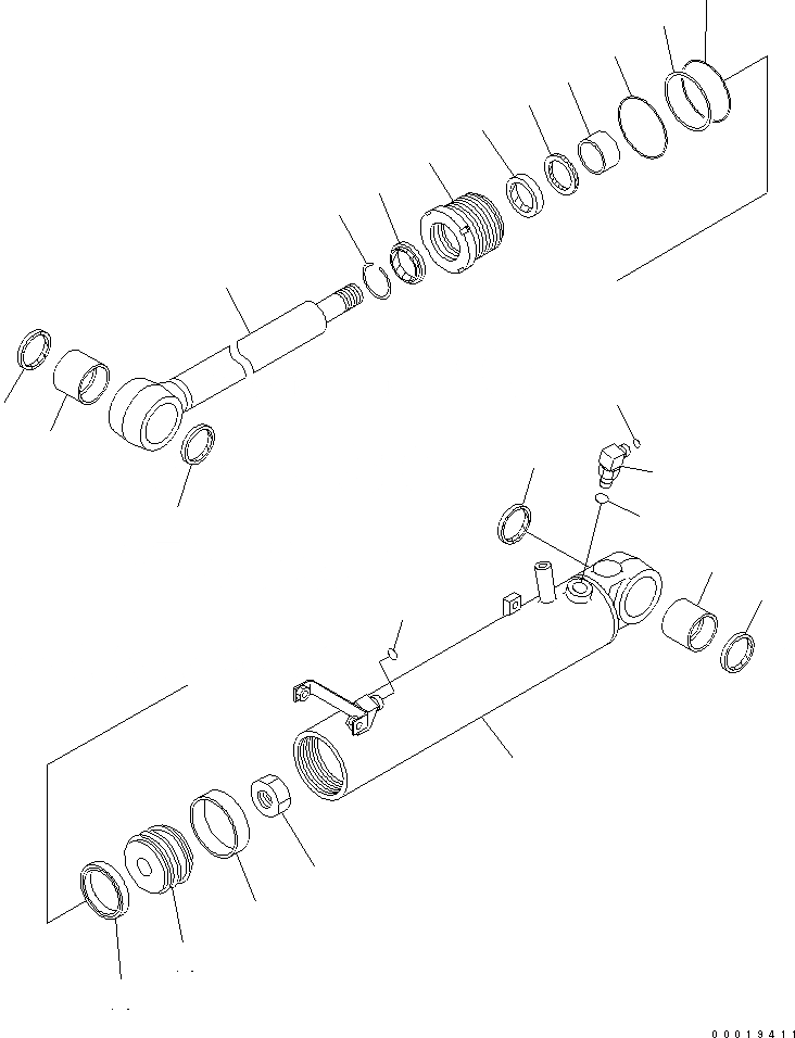 Схема запчастей Komatsu D39EX-21A-M - ГИДРОЦИЛИНДР ПОДЪЕМА ОСНОВН. КОМПОНЕНТЫ И РЕМКОМПЛЕКТЫ