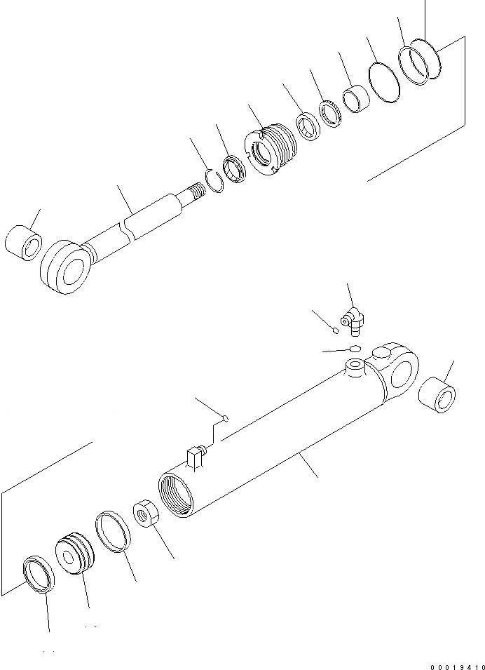 Схема запчастей Komatsu D39EX-21A-M - ЦИЛИНДР РЫХЛИТЕЛЯ ОСНОВН. КОМПОНЕНТЫ И РЕМКОМПЛЕКТЫ