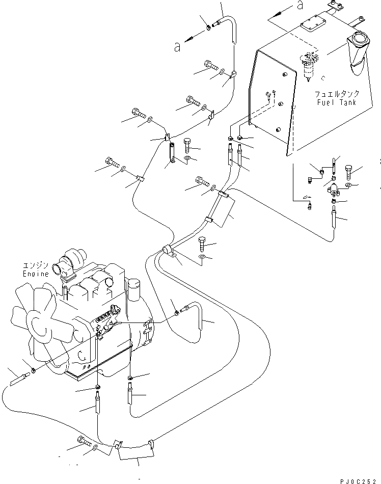 Схема запчастей Komatsu D39EX-21 - ТОПЛИВН. ЛИНИЯ (С ТОПЛИВН. НАСОС) ТОПЛИВН. БАК. AND КОМПОНЕНТЫ