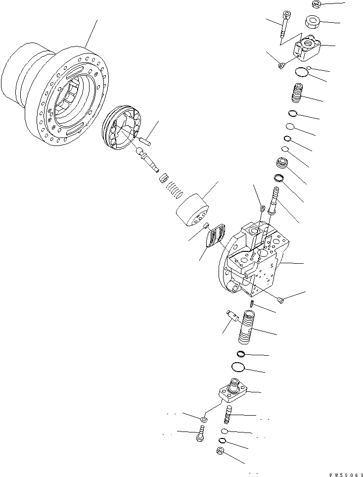 Схема запчастей Komatsu D39EX-21 - МОТОР ХОДА (/) (ЛЕВ.) ОСНОВН. КОМПОНЕНТЫ И РЕМКОМПЛЕКТЫ