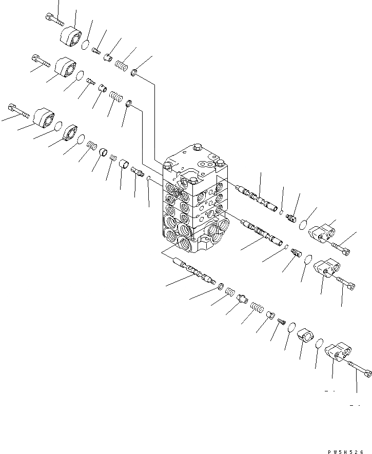 Схема запчастей Komatsu D39EX-21 - УПРАВЛЯЮЩ. КЛАПАН (3-Х СЕКЦИОНН.) (/) ОСНОВН. КОМПОНЕНТЫ И РЕМКОМПЛЕКТЫ