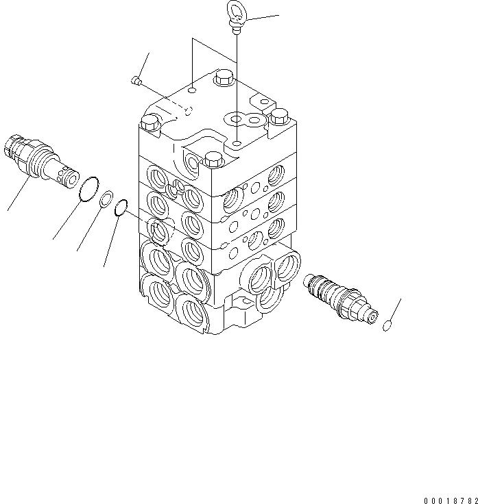 Схема запчастей Komatsu D39EX-21 - УПРАВЛЯЮЩ. КЛАПАН (3-Х СЕКЦИОНН.) (/) ОСНОВН. КОМПОНЕНТЫ И РЕМКОМПЛЕКТЫ