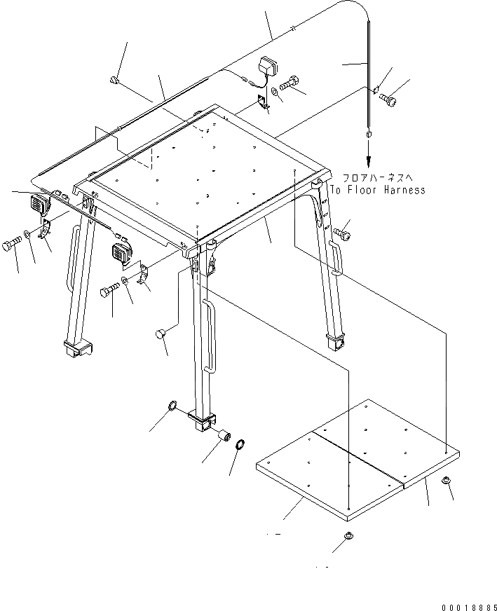 Схема запчастей Komatsu D39PX-21A - СИСТЕМА ROPS (ДЛЯ КРОМЕ ЯПОН.) КАБИНА ОПЕРАТОРА И СИСТЕМА УПРАВЛЕНИЯ