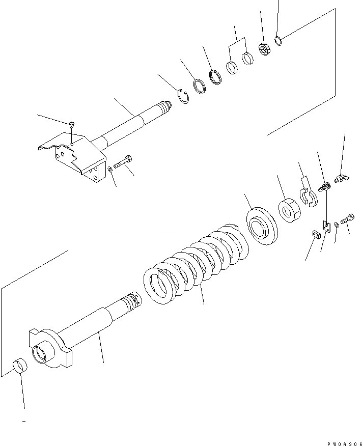 Схема запчастей Komatsu D39PX-21A - ОПОРНЫЙ ЭЛЕМЕНТ ЛЕНИВЦА ХОДОВАЯ