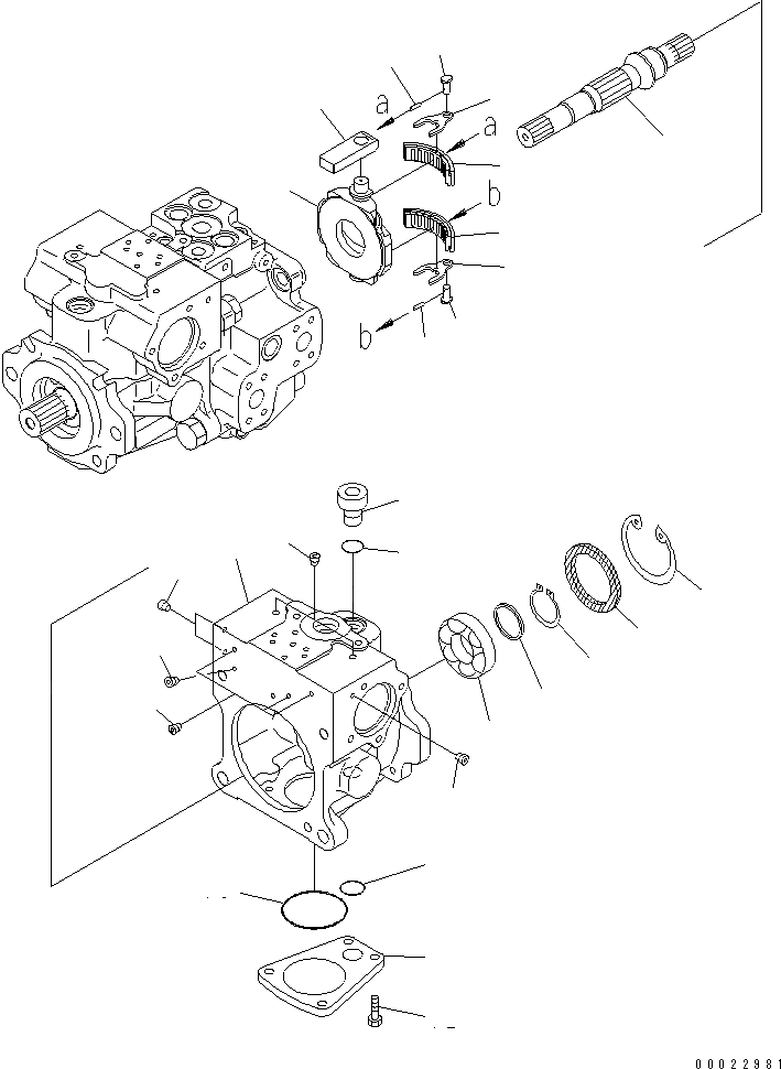 Схема запчастей Komatsu D39PX-21A - HST НАСОС (/) ОСНОВН. КОМПОНЕНТЫ И РЕМКОМПЛЕКТЫ