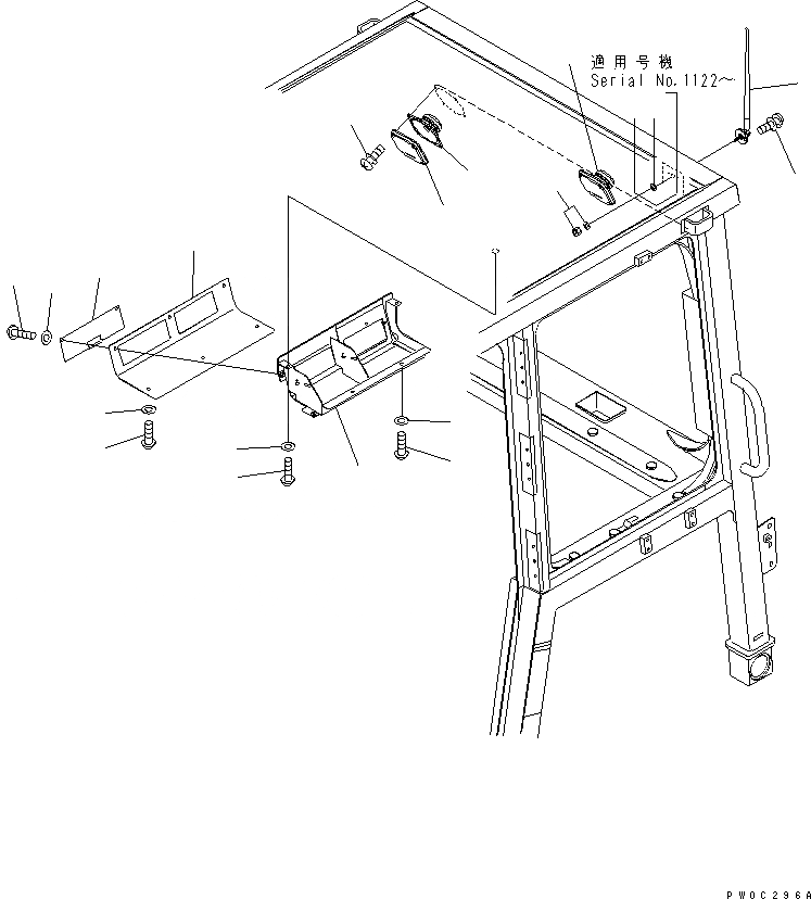Схема запчастей Komatsu D39PX-21 - КАБИНА ROPS (БЕЗ РАДИО) (ДЛЯ США)(№-) КАБИНА ОПЕРАТОРА И СИСТЕМА УПРАВЛЕНИЯ