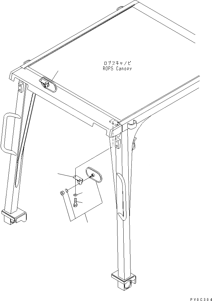 Схема запчастей Komatsu D39PX-21 - ЗАДН. VIEW MIRROR КАБИНА ОПЕРАТОРА И СИСТЕМА УПРАВЛЕНИЯ