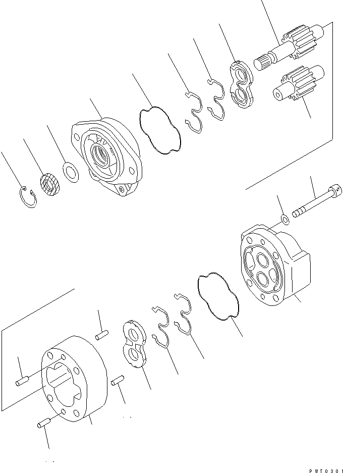 Схема запчастей Komatsu D39PX-21 - ГИДР. НАСОС. ОСНОВН. КОМПОНЕНТЫ И РЕМКОМПЛЕКТЫ