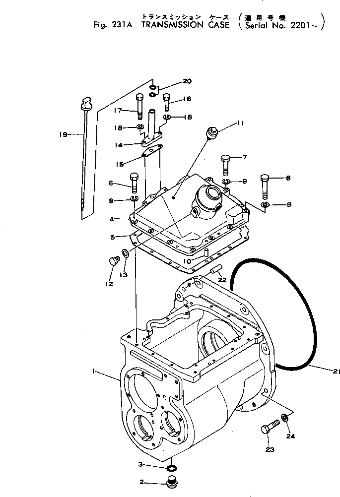 Схема запчастей Komatsu D40A-1 - КОРПУС ТРАНСМИССИИ(№-) ОСНОВН. МУФТА И ТРАНСМИССИЯ