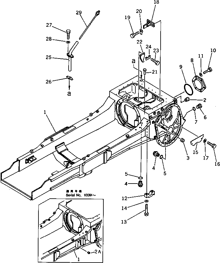 Схема запчастей Komatsu D40A-5 - КОРПУС БЛОКА УПРАВЛЕНИЯ ПОВОРОТОМ И ОСНОВНАЯ РАМА ОСНОВН. МУФТА¤ ДЕМПФЕР¤ ТРАНСМИССИЯ¤ РУЛЕВ. УПРАВЛЕНИЕ И КОНЕЧНАЯ ПЕРЕДАЧА
