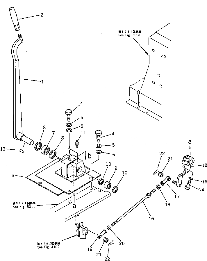 Схема запчастей Komatsu D40A-5 - ОСНОВН. МУФТА РЫЧАГ УПРАВЛ-Я СИСТЕМА УПРАВЛЕНИЯ