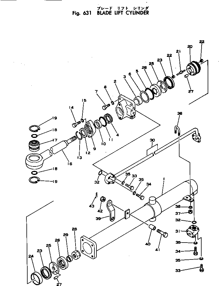 Схема запчастей Komatsu D40AF-1 - ЦИЛИНДР ПОДЪЕМА ОТВАЛА УПРАВЛ-Е РАБОЧИМ ОБОРУДОВАНИЕМ