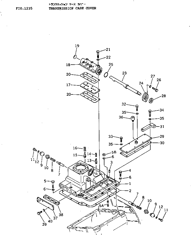 Схема запчастей Komatsu D40AM-3 - КОРПУС ТРАНСМИССИИ COVER ОСНОВН. МУФТА И ТРАНСМИССИЯ
