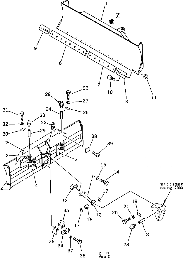 Схема запчастей Komatsu D40AM-5 - ANGLE НАКЛОН. ОТВАЛ РАБОЧЕЕ ОБОРУДОВАНИЕ
