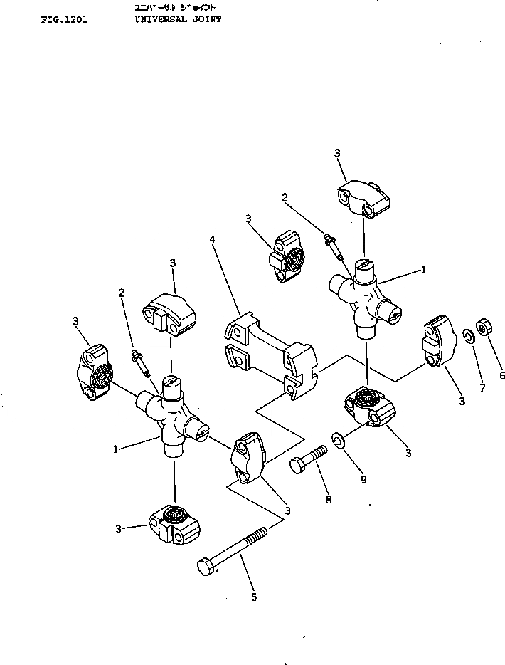 Схема запчастей Komatsu D40F-3 - КРЕСТОВИНА ОСНОВН. МУФТА И ТРАНСМИССИЯ