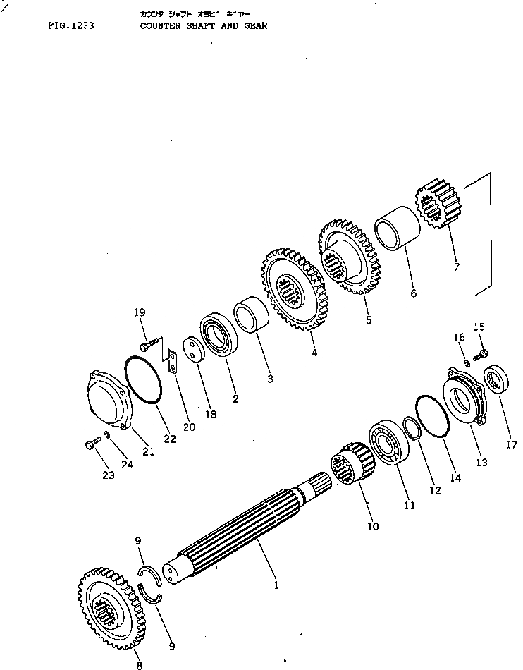Схема запчастей Komatsu D40F-3 - COUNTER ВАЛ И ПРИВОД ОСНОВН. МУФТА И ТРАНСМИССИЯ