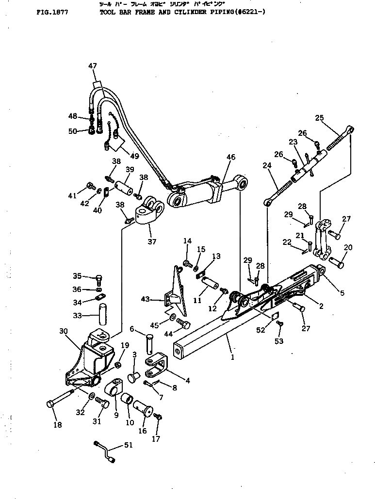Схема запчастей Komatsu D40F-3 - ИНСТРУМЕНТ BAR РАМА И СИСТЕМА ТРУБ ЦИЛИНДРА(№-) ОПЦИОННЫЕ КОМПОНЕНТЫ