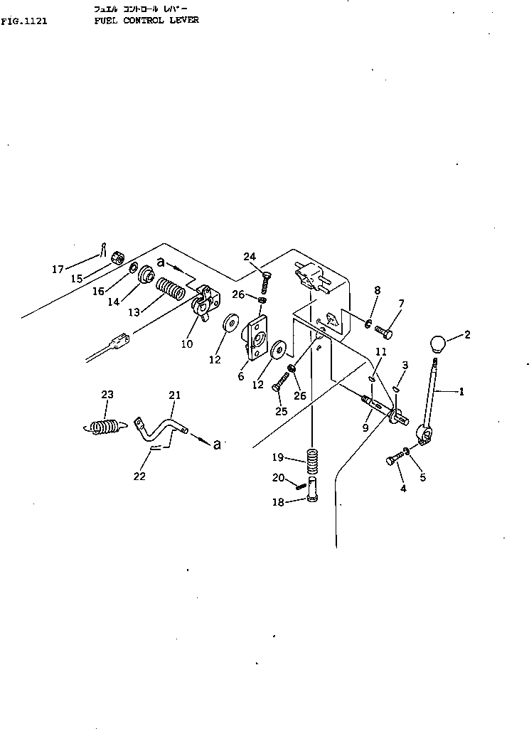 Схема запчастей Komatsu D40P-3 - РЫЧАГ УПРАВЛ-Я ПОДАЧЕЙ ТОПЛИВА КОМПОНЕНТЫ ДВИГАТЕЛЯ И ЭЛЕКТРИКА