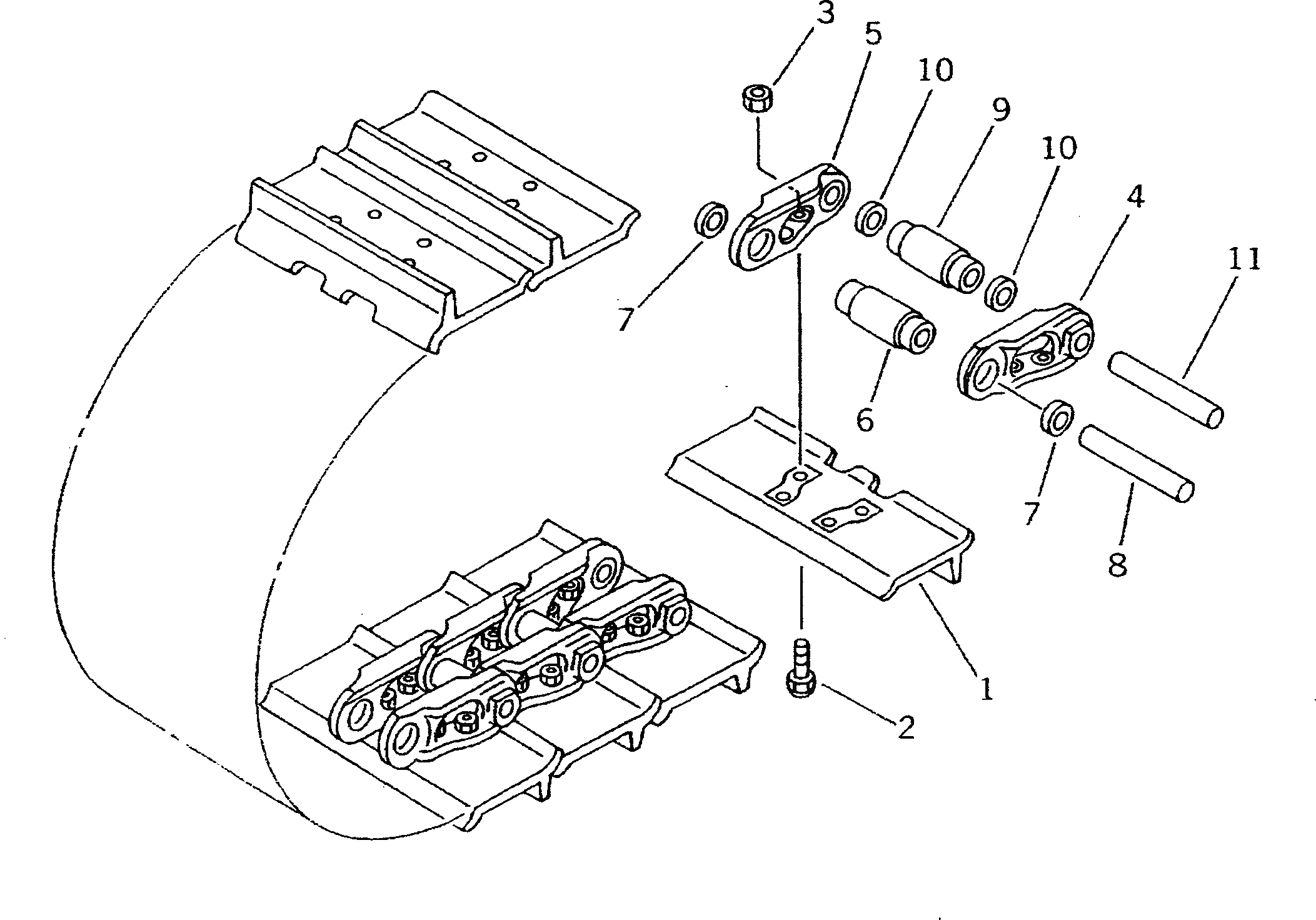 Схема запчастей Komatsu D40P-5A - ГУСЕНИЦЫ(№-8) ГУСЕНИЦЫ