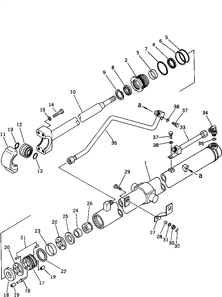Схема запчастей Komatsu D40P-5 - ЦИЛИНДР ПОДЪЕМА ОТВАЛА УПРАВЛ-Е РАБОЧИМ ОБОРУДОВАНИЕМ