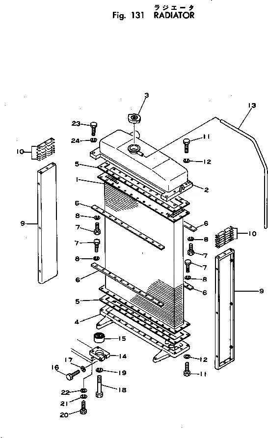 Схема запчастей Komatsu D40PF-1A - РАДИАТОР КОМПОНЕНТЫ ДВИГАТЕЛЯ И ЭЛЕКТРИКА