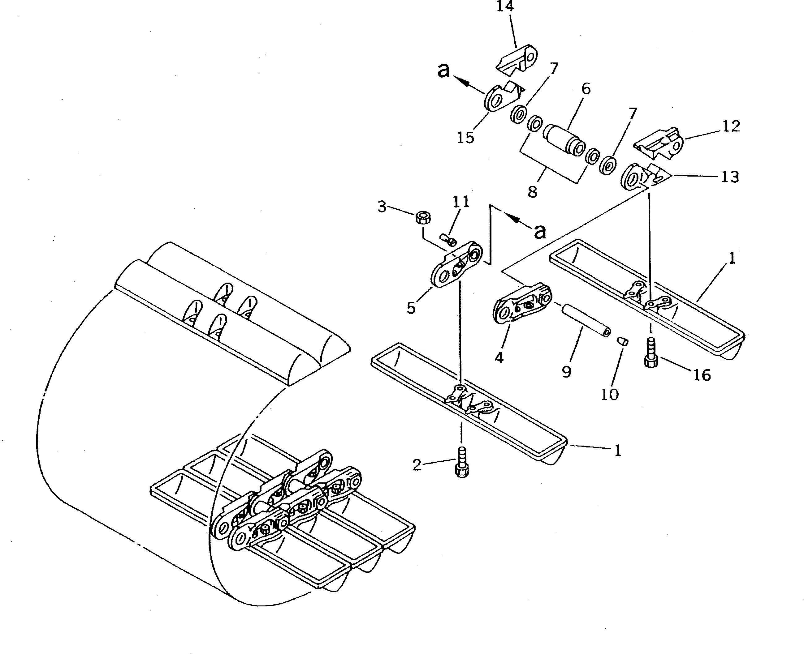 Схема запчастей Komatsu D40PF-5 - ГУСЕНИЦЫ (СМАЗЫВ. ТИПА) (БОЛОТН.) ГУСЕНИЦЫ