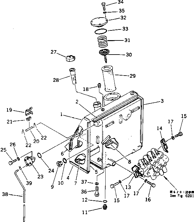 Схема запчастей Komatsu D40PF-5 - ГИДР. БАК. AND ФИЛЬТР. УПРАВЛ-Е РАБОЧИМ ОБОРУДОВАНИЕМ