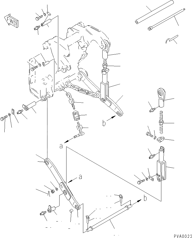 Схема запчастей Komatsu D40PF-5 - -POINT СЦЕПКА (/)(№-) РАБОЧЕЕ ОБОРУДОВАНИЕ